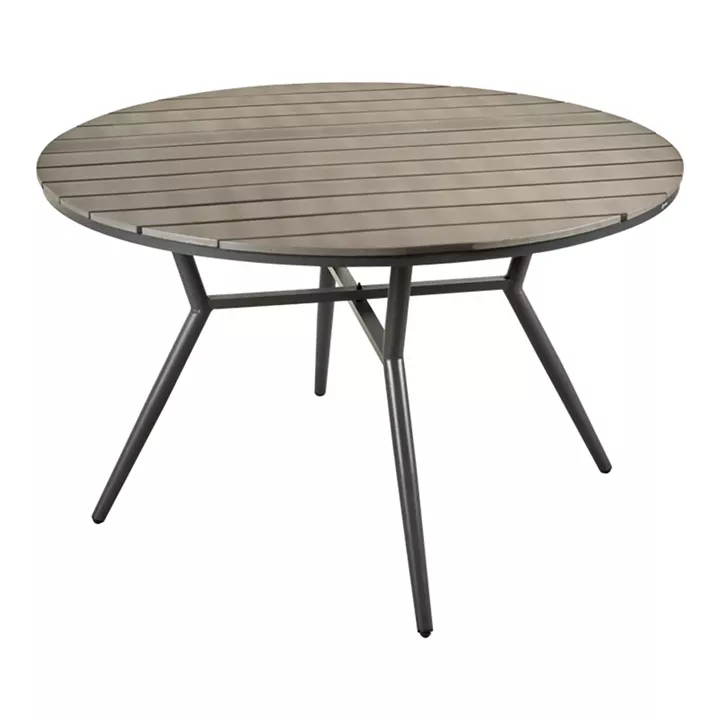 Appa pakoworld aluminum and plywood table in anthracite shade D120x74cm