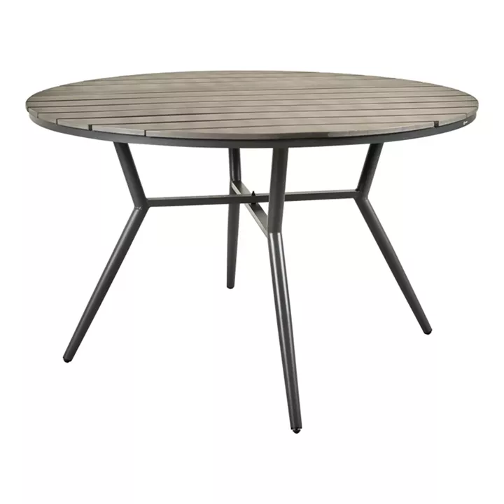 Appa pakoworld aluminum and plywood table in anthracite shade D120x74cm