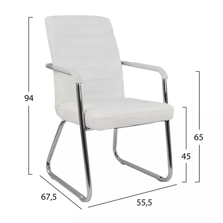 Conference chair HM1021.02 White 55,5x67,5x94 cm