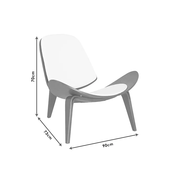Armchair Vilma pakoworld PU black- walnut plywood 90x73x75cm