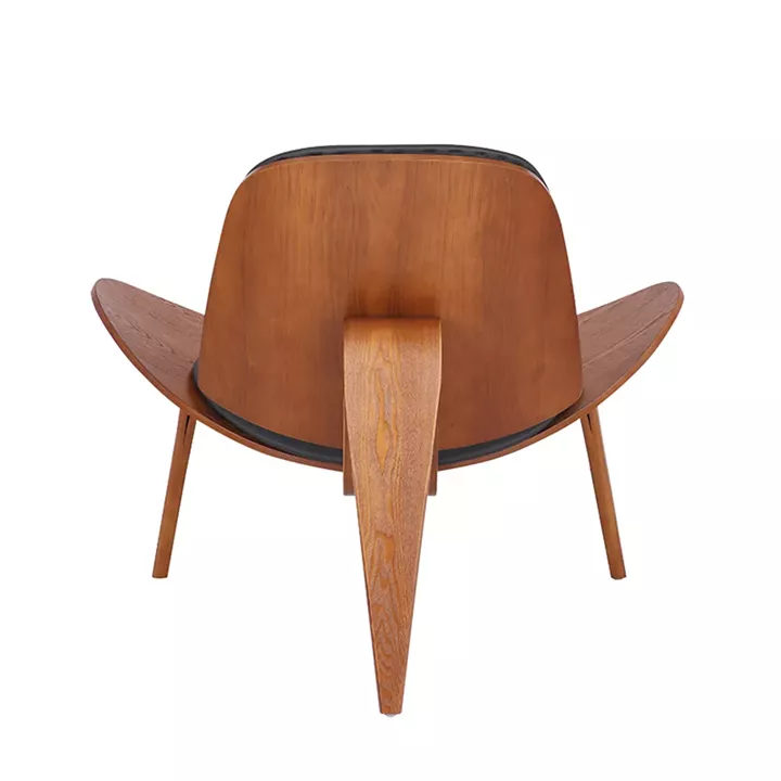 Armchair Vilma pakoworld PU black- walnut plywood 90x73x75cm