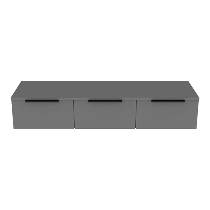 Console with 3 drawers Doha pakoworld  in dark grey color 120x39x22cm