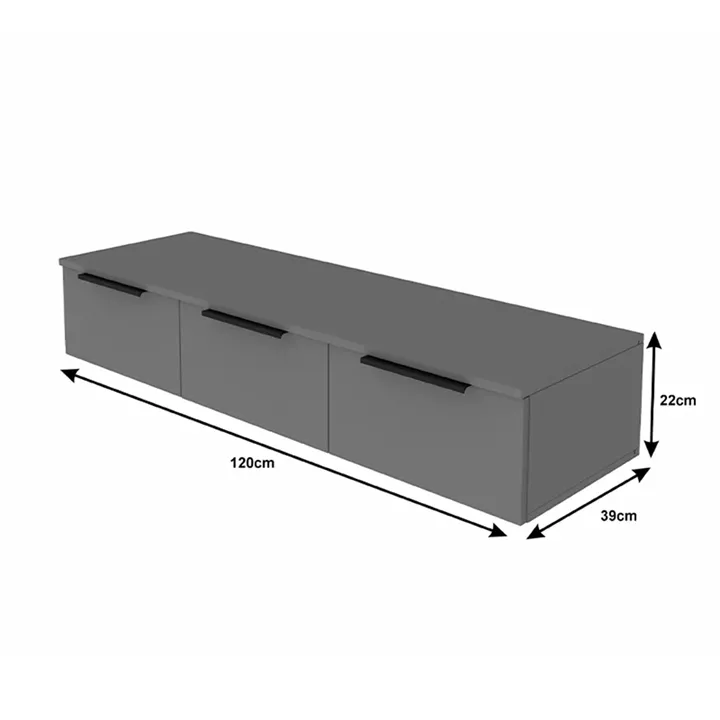Console table with 3 drawers Doha pakoworld  in black and oak color 120x39x22cm