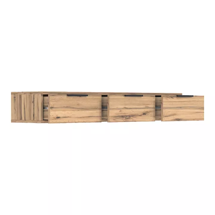 Console table with 3 drawers Doha pakoworld  in black and oak color 120x39x22cm