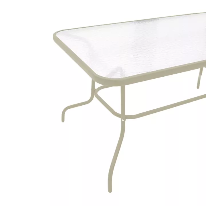 Dining table Valor-Calan pakoworld set of 5 pieces metal champagne-glass 110x60x70cm