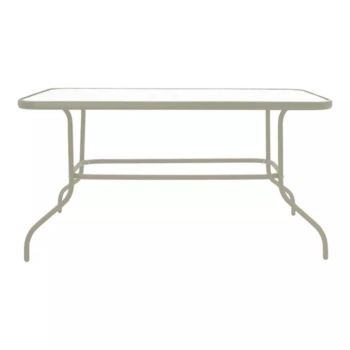 Dining table Valor-Calan pakoworld set of 5 pieces metal champagne-glass 110x60x70cm
