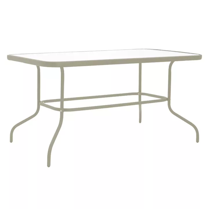 Dining table Valor-Calan pakoworld set of 5 pieces metal champagne-glass 110x60x70cm