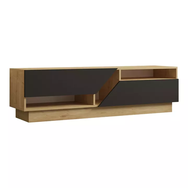 Cogo pakoworld TV cabinet in oak - anthracite shade 160x40x45cm