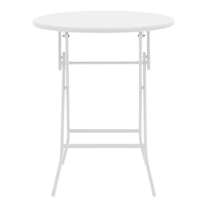 Albero-Calan pakoworld folding metal dining table in white shade D60x70cm
