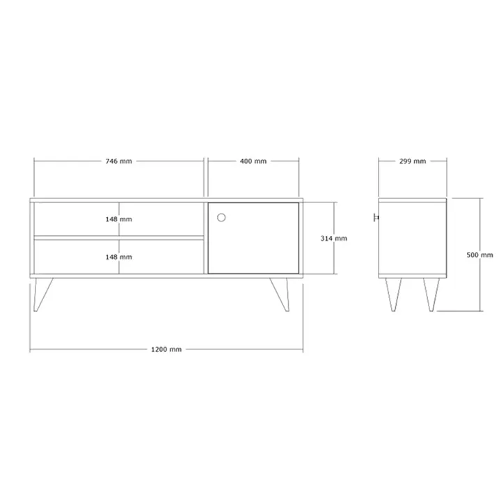Έπιπλο τηλεόρασης Wison pakoworld σε sonoma απόχρωση 120x29x50εκ