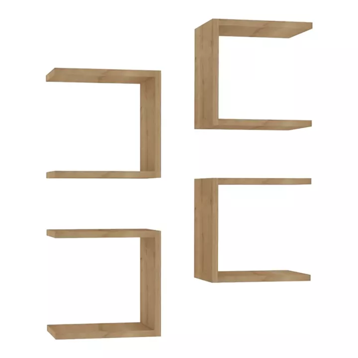 Ραφιέρα τοίχου Perari pakoworld 4τεμ.σε oak  απόχρωση 30x19.6x30εκ