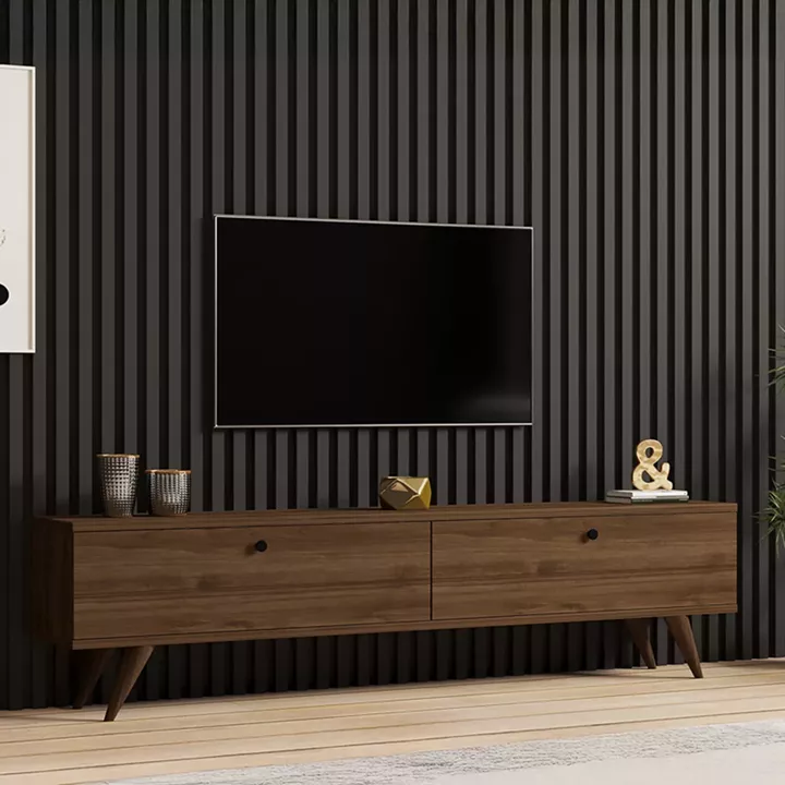 Έπιπλο τηλεόρασης Jate pakoworld σε καρυδί απόχρωση 160x25x40εκ