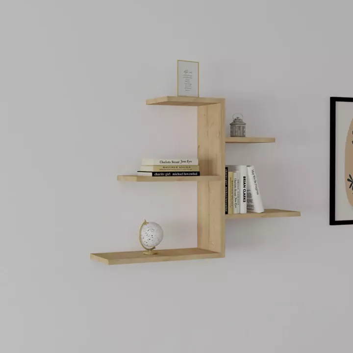 Wall shelf Callum pakoworld in oak shade 82.2x19.6x48cm