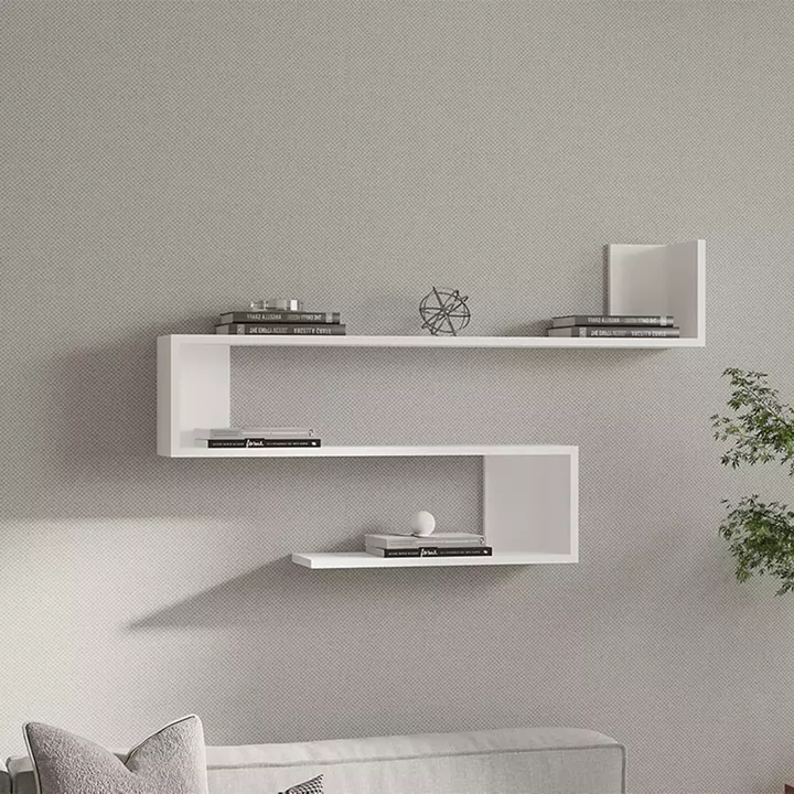 Zeta pakoworld wall shelf in white shade 120x20x71cm