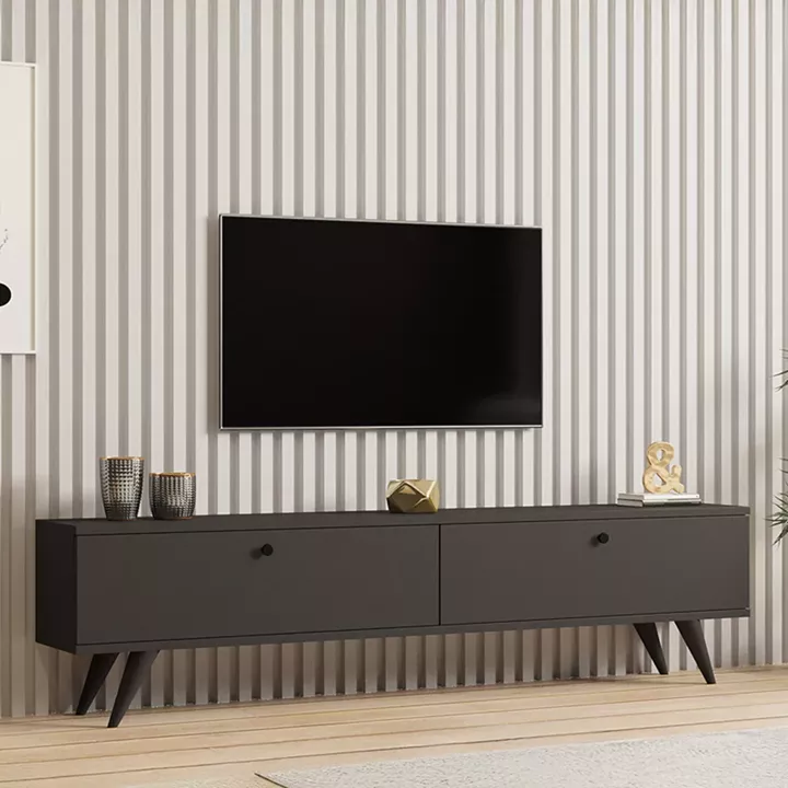 Έπιπλο τηλεόρασης Jate pakoworld σε ανθρακί απόχρωση 160x25x40εκ