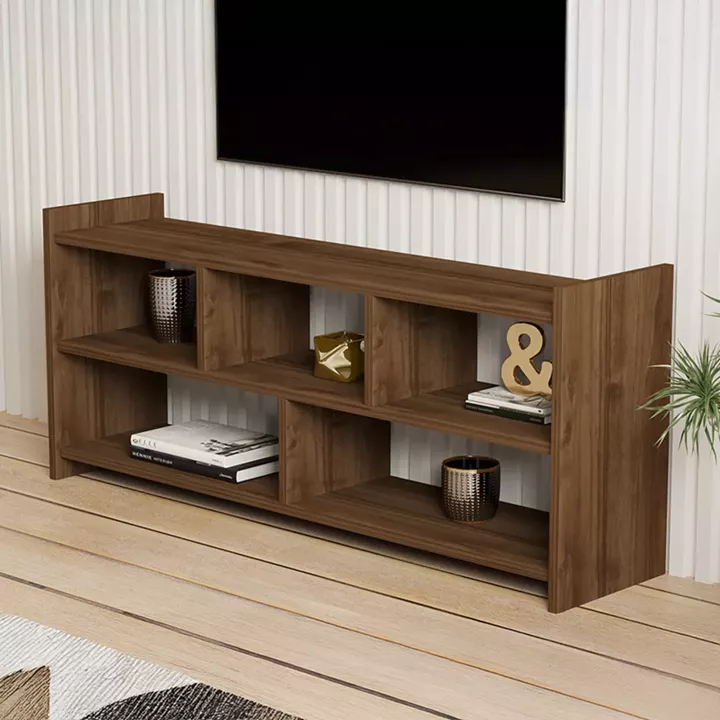 Έπιπλο τηλεόρασης Kapri pakoworld σε καρυδί απόχρωση 120x28x55εκ