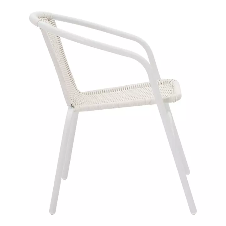 Albero-Obbi pakoworld folding metal dining table in white shade D60x70cm