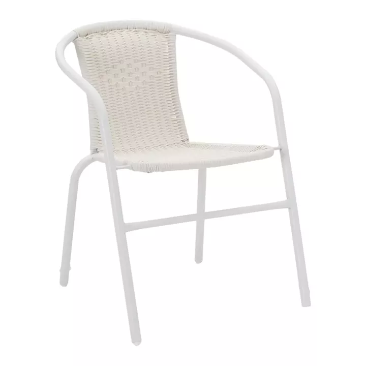 Albero-Obbi pakoworld folding metal dining table in white shade D60x70cm