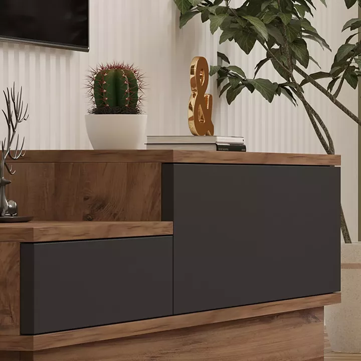 Eclipse pakoworld TV cabinet in sonoma-anthracite shade 160x35x35cm
