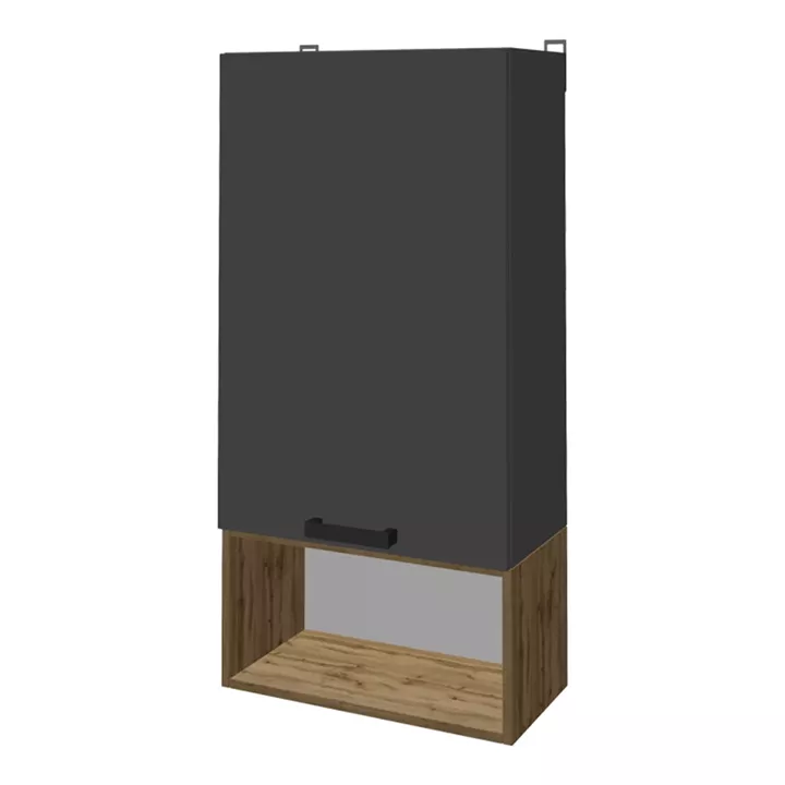 Living room complex Poelfy pakoworld  in dark grey-oak color 170x37.5x42cm