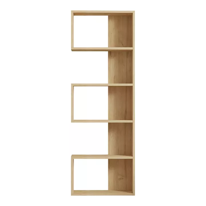 Cascade pakoworld bookcase in oak shade 51.8x22x150cm