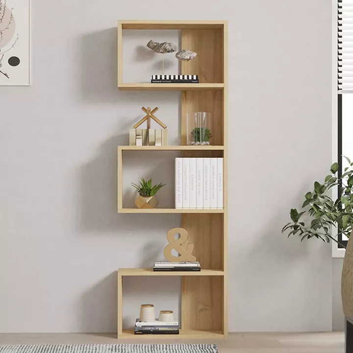 Cascade pakoworld bookcase in oak shade 51.8x22x150cm