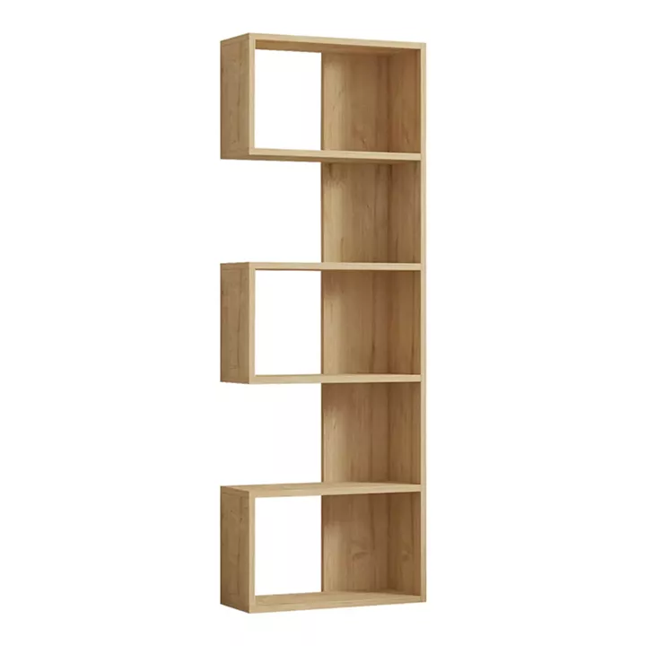 Cascade pakoworld bookcase in oak shade 51.8x22x150cm