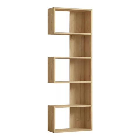 Cascade pakoworld bookcase in oak shade 51.8x22x150cm