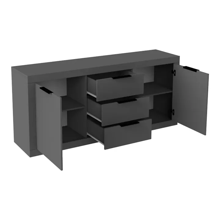 Doha pakoworld sideboard in dark grey color 180x45x80.5cm