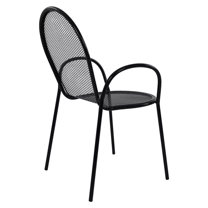 Armchair metallic HM5029.01 Vera in black color 56x62,5x90 cm
