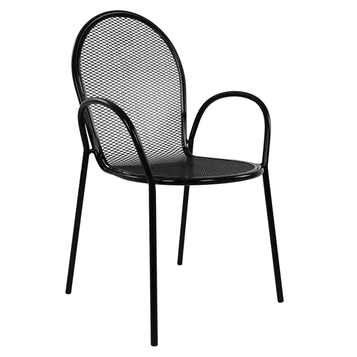 Armchair metallic HM5029.01 Vera in black color 56x62,5x90 cm