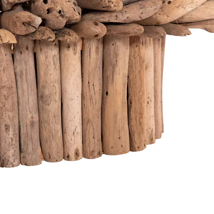 COFFEE TABLE OVAL SPARROW HM9962 DRIFTWOOD--GLASS 106x55,5x50,5Hcm.
