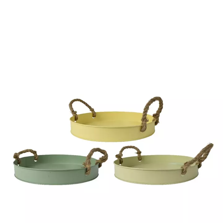 Beauty Home Μεταλλικός Δίσκος με Χερούλια 30cm x 4.5 cm      