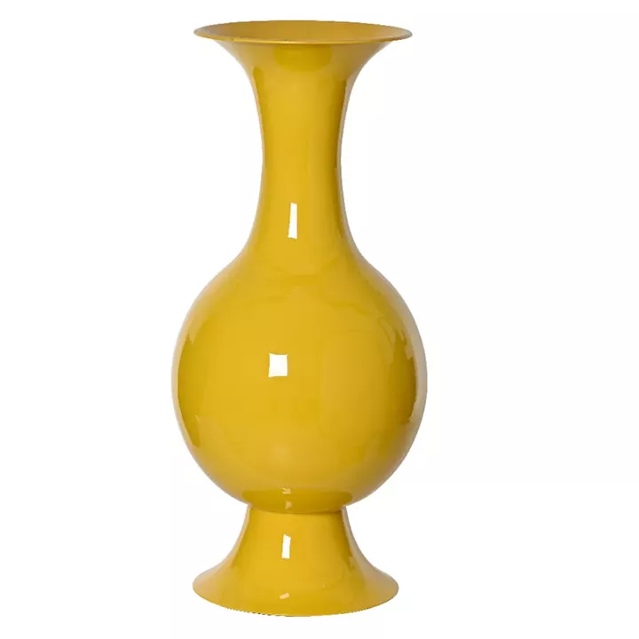 Beauty Home Μεταλλικό Βάζο Κίτρινο 77 x 39 cm