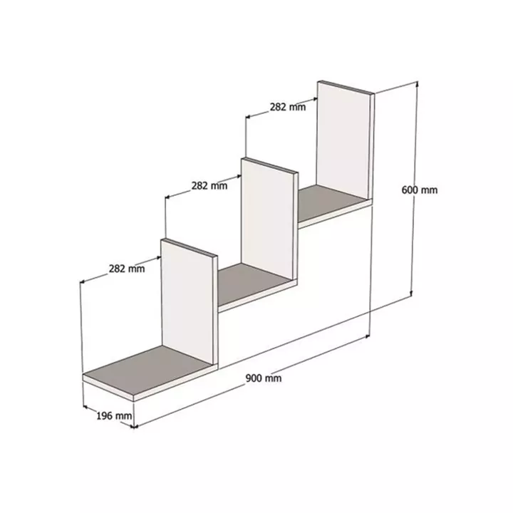 Ραφιέρα τοίχου Mauer pakoworld σε ανθρακί απόχρωση 90x19,6x60εκ