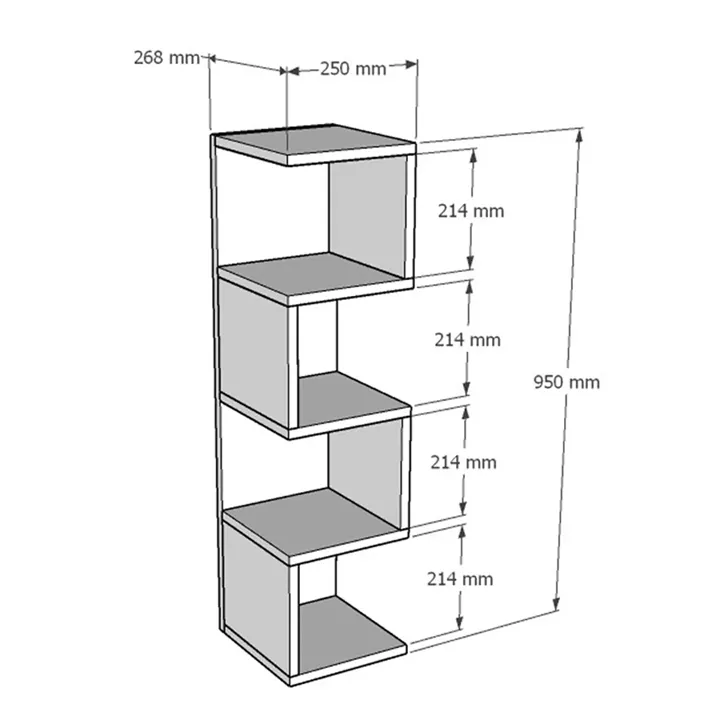 Floor-standing shelf Pratel pakoworld in oak 25x27x95cm