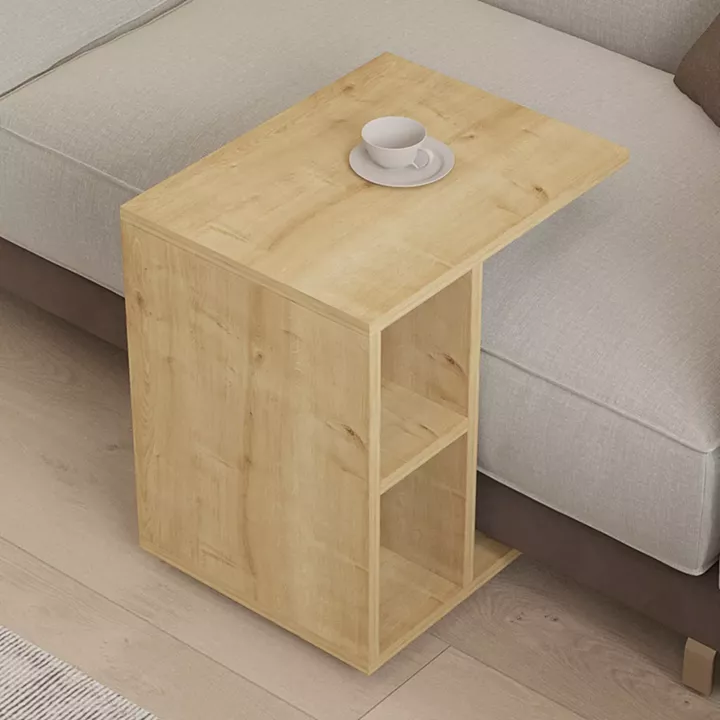 Tamy pakoworld side table on wheels in oak color 45x35x50cm