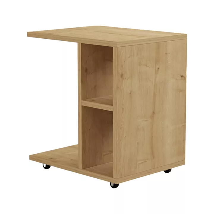 Tamy pakoworld side table on wheels in oak color 45x35x50cm