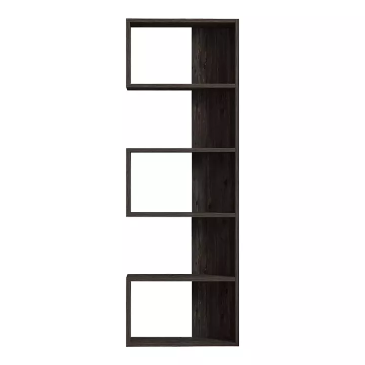 Cascade pakoworld bookcase in dark walnut shade 51.8x22x150cm