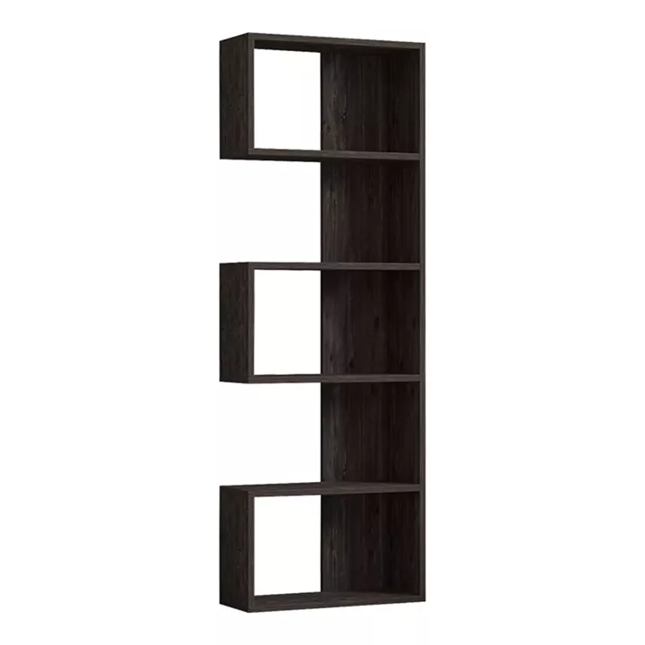 Cascade pakoworld bookcase in dark walnut shade 51.8x22x150cm