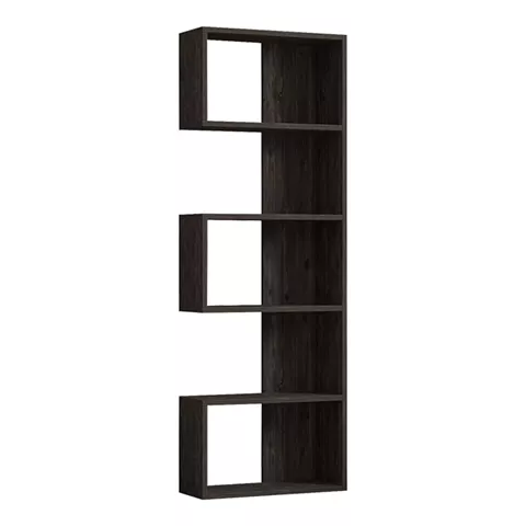 Cascade pakoworld bookcase in dark walnut shade 51.8x22x150cm