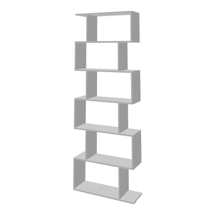 Bookcase Sezen pakoworld  in white color 70x24x191.5cm
