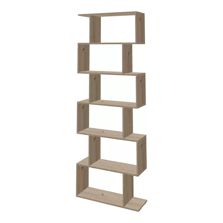 Bookcase Sezen pakoworld in oak color 70x24x191.5cm