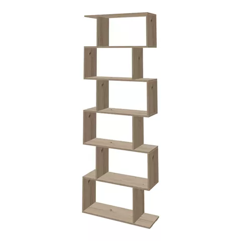 Bookcase Sezen pakoworld in oak color 70x24x191.5cm