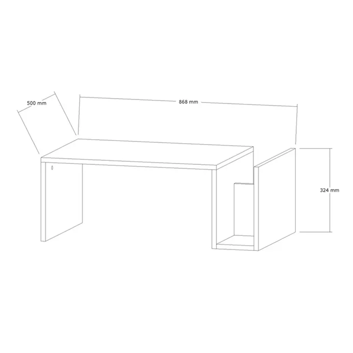Poko pakoworld coffee table in white-grey marble color 86.8x50x32.4cm