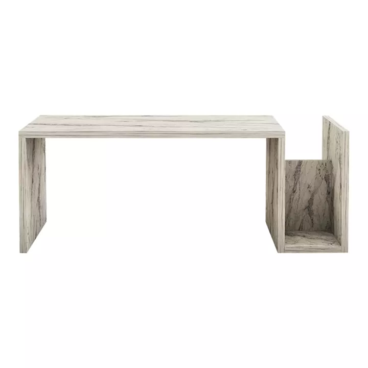 Poko pakoworld coffee table in white-grey marble color 86.8x50x32.4cm