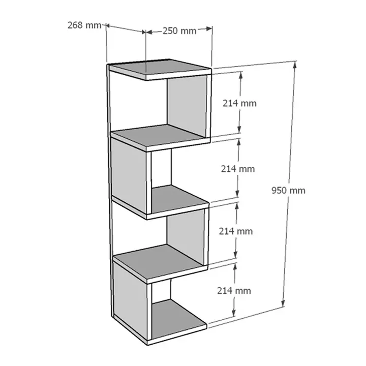 Floor-standing shelf Pratel pakoworld in white 25x27x95cm