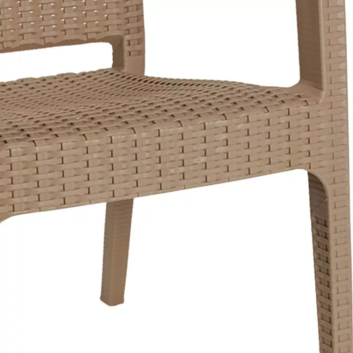Dining table Icoan-Halcyon pakoworld set of 3 pieces PP in cappuccino color