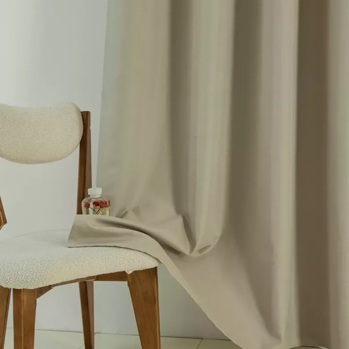 Beauty Home Κουρτίνα Full Blackout σκίασης με 8 κρίκους Soft Art 8391 Beige 140x270 Άμμου