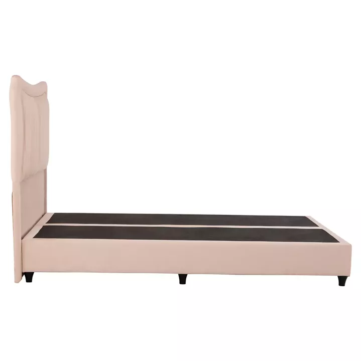 DOUBLE BED NESTOR HM715 BEIGE VELVET FOR MATTRESS 160x200cm.